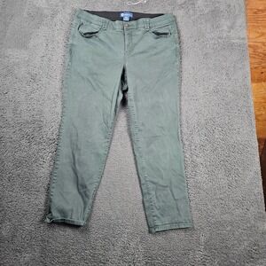 Democracy "Ab"solution Pants Women's 18W Green Straight Leg Cropped Ankle